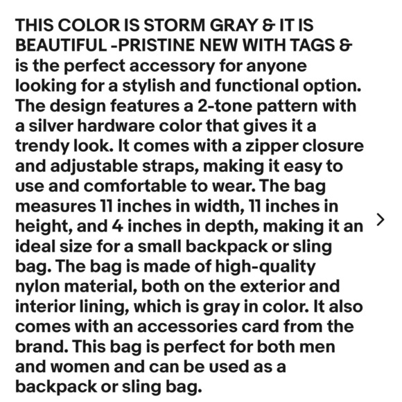 Baggallini Storm Gray Backpack Sling bag - Picture 10 of 13